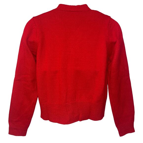 Cute Little Christmas Trees Ugly Holiday Cardigan Sweater Size Large - Picture 2 of 2